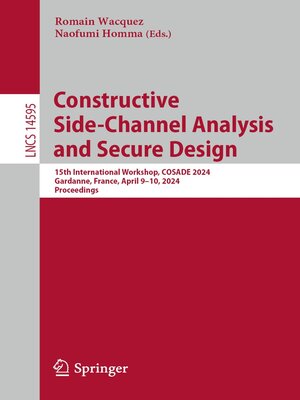 cover image of Constructive Side-Channel Analysis and Secure Design